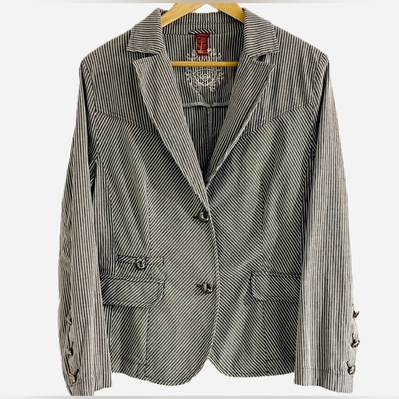 Sz.12-Olsen Europe-Pinstriped Blazer/Jacket - Picture 1 of 7